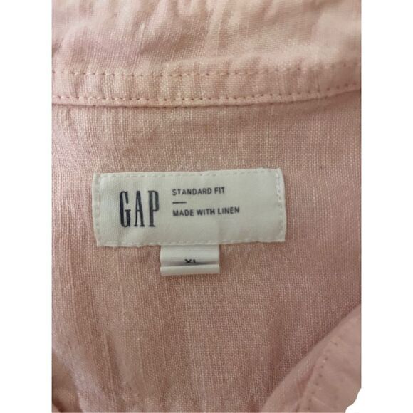 Gap light pink linen & cotton blend button down, Size XL - Picture 4 of 4